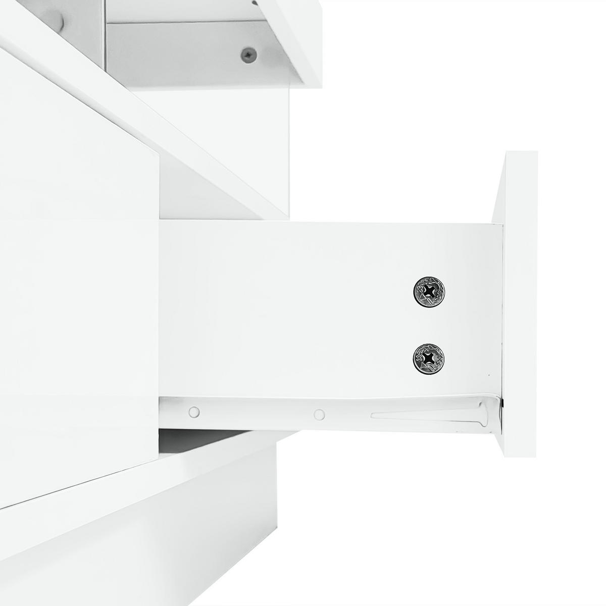 TV-ELEMENT in Weiß TV-Ständer mit 3 Schubladen, LED-Beleuchtung , geeignet für das Wohnzimmer. Maße: 160 cm (B) / 38 cm (T) / 50,5 cm (H) - Weiß, Holzwerkstoff (160/50.5/38cm) - STILVORA