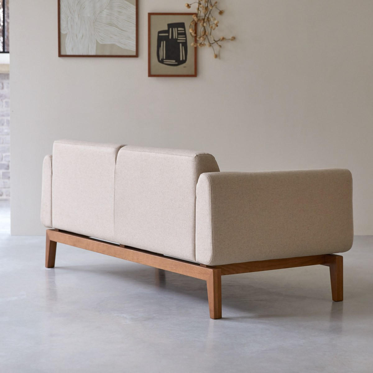 SOFA Bjorn Beige aus Stoff - Beige, Textil (155/69/82cm) - Tikamoon