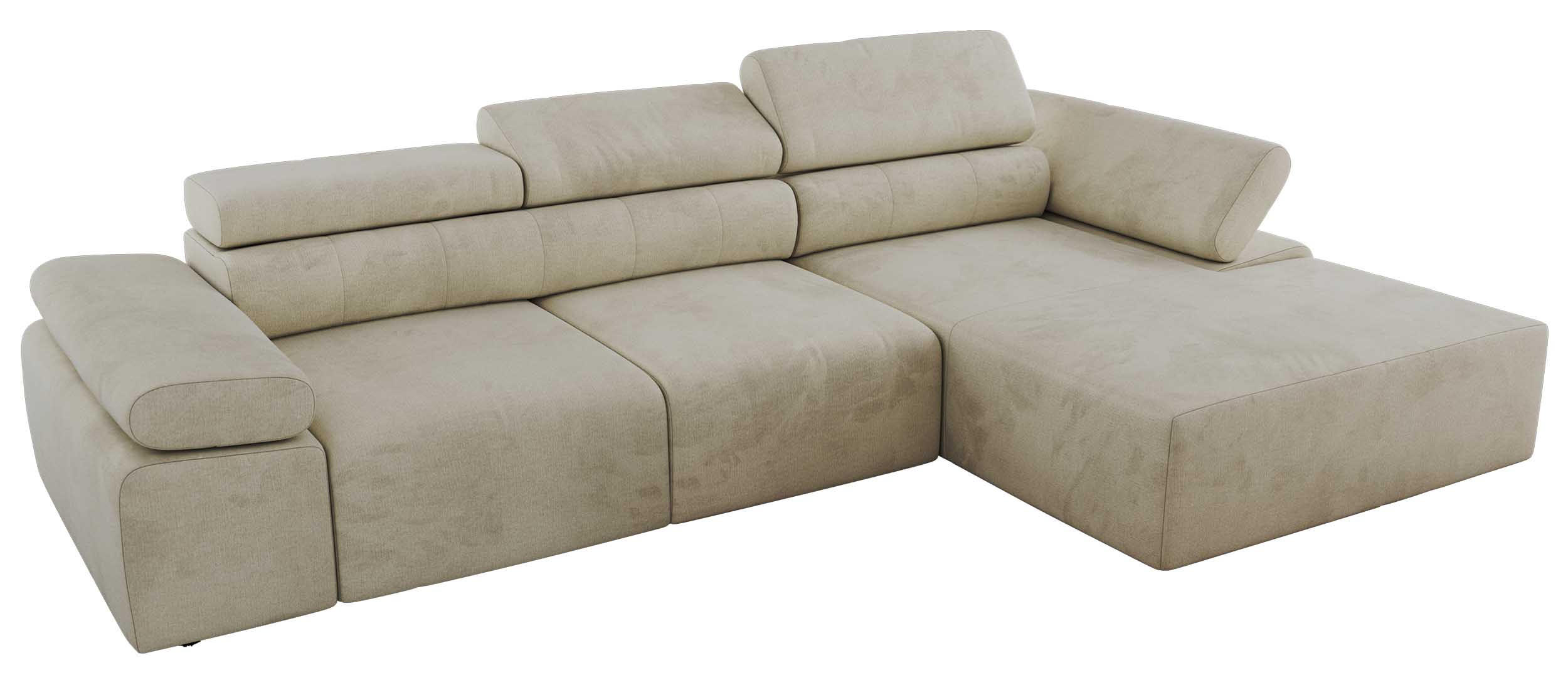 ECKSOFA RILASSO L Beige Velvet - rechts - Beige/Schwarz, Kunststoff/Textil (174/296cm) - MKS
