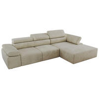 ECKSOFA RILASSO L Beige Velvet - rechts - Beige/Schwarz, Kunststoff/Textil (174/296cm) - MKS