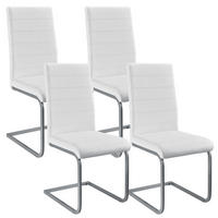SCHWINGSTUHL Vegas weiß Kunstleder (4er Set) - Weiß, Textil (41/101/52cm) - Juskys