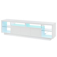 TV-ELEMENT200X38X55CM Weiß Hochglanz mit LED-Beleuchtung und App-Steuerung - Weiß, Holz (46.51/21.79/57cm) - Raelunyi