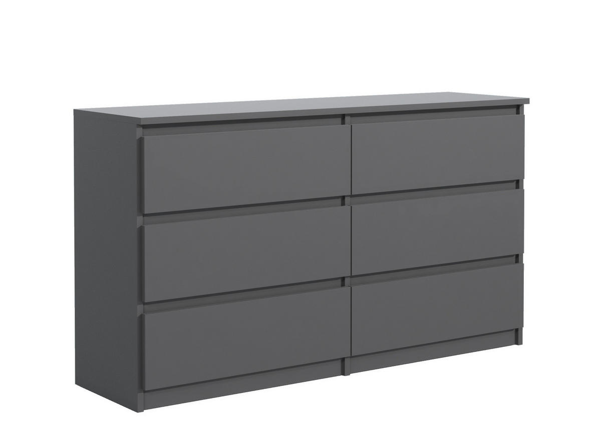KOMMODE Anthrazit 120/79/39 - Anthrazit, Holzwerkstoff (120/79/39cm) - RAUMHIRSCH FURNITURE