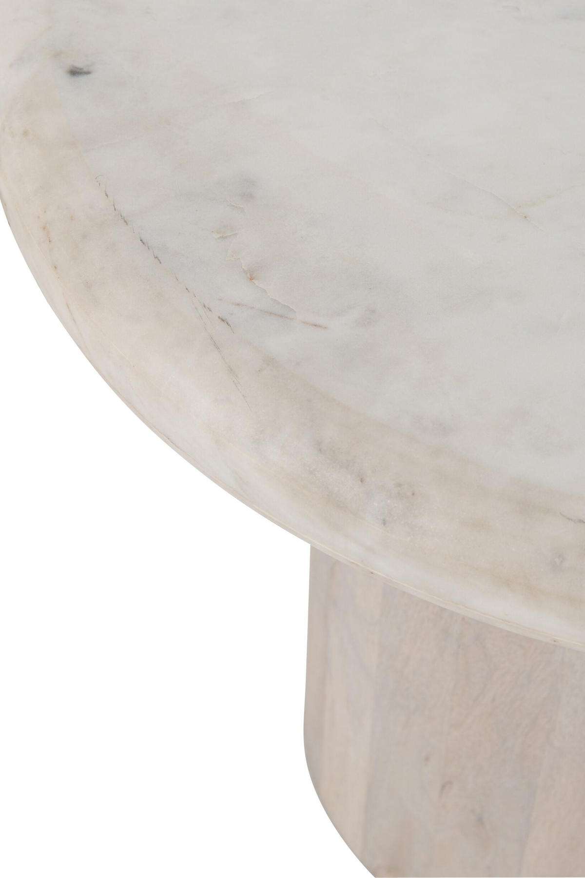 BEISTELLTISCH RUND MARMOR Weiß - Weiß, Stein (46/46/42cm) - J-Line