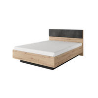 BETTGESTELL TALLY Beige, Schwarz 164x210x104 cm - Beige/Schwarz, Holzwerkstoff - FURNLUX