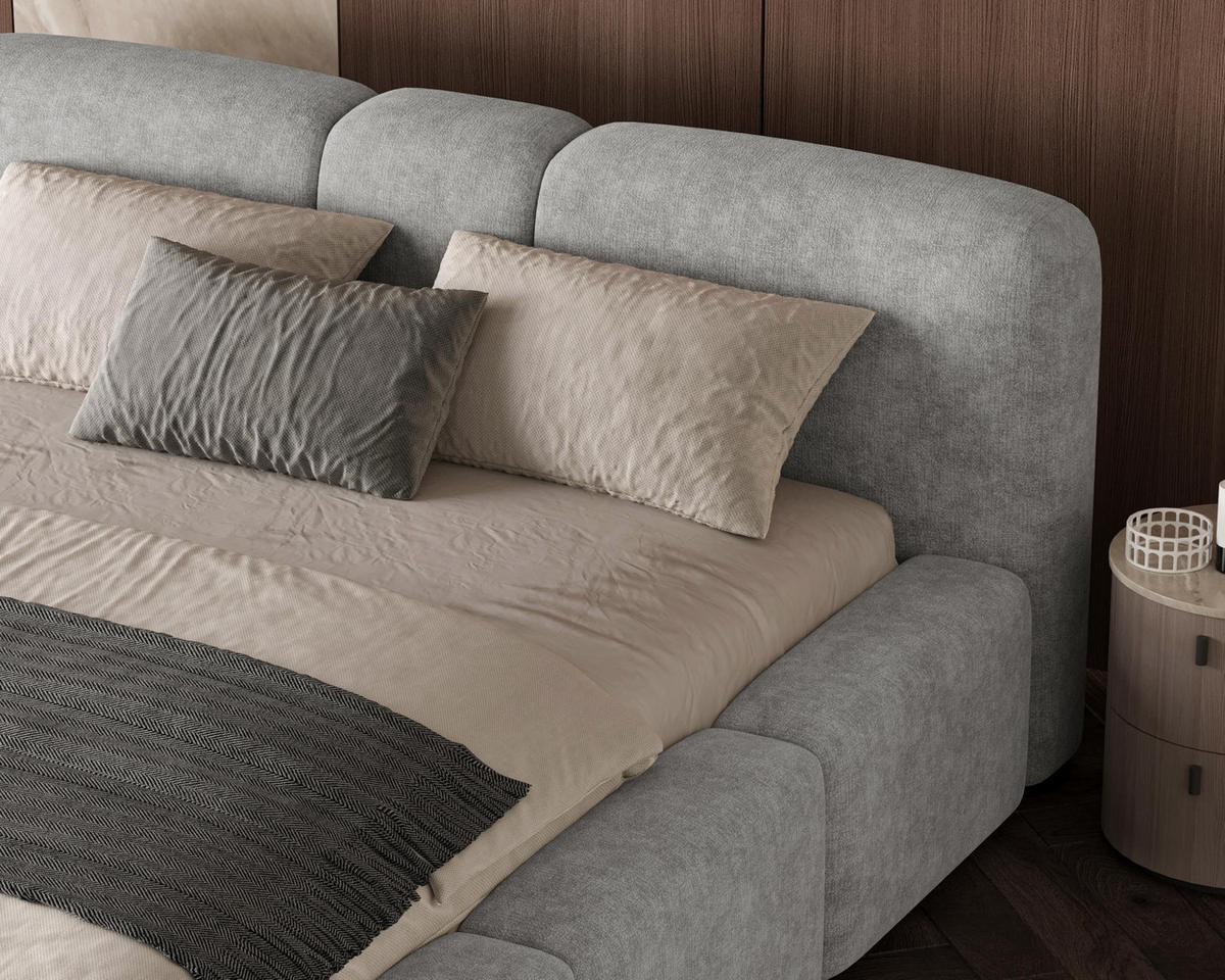 POLSTERBETT Monte160x200 cm- Bettkasten und Stauraum - Doppelbett mit Stabilem Metallrahmen - Dunkelgrau - Dunkelgrau, Holzwerkstoff (160/200cm) - Chilly