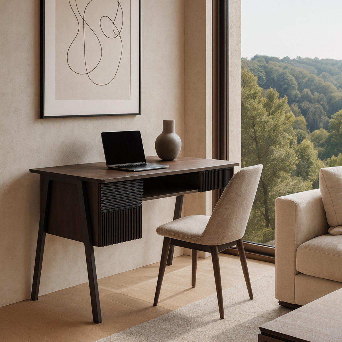 SCHREIBTISCH rechteck Walnuss Dekor - Walnussfarben, Holz (60/120/78cm) - MCW