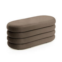 PRESVUČENA KLUPA s pohranom, smeđa - smeđa, tekstil (100/42/42cm) - RAUMHIRSCH FURNITURE