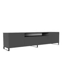 TV-SCHRANK Grafit LION Metallbeine 200 cm Mit Regalen - Graphitfarben, Holzwerkstoff (200/40/41cm) - Sepro Meble