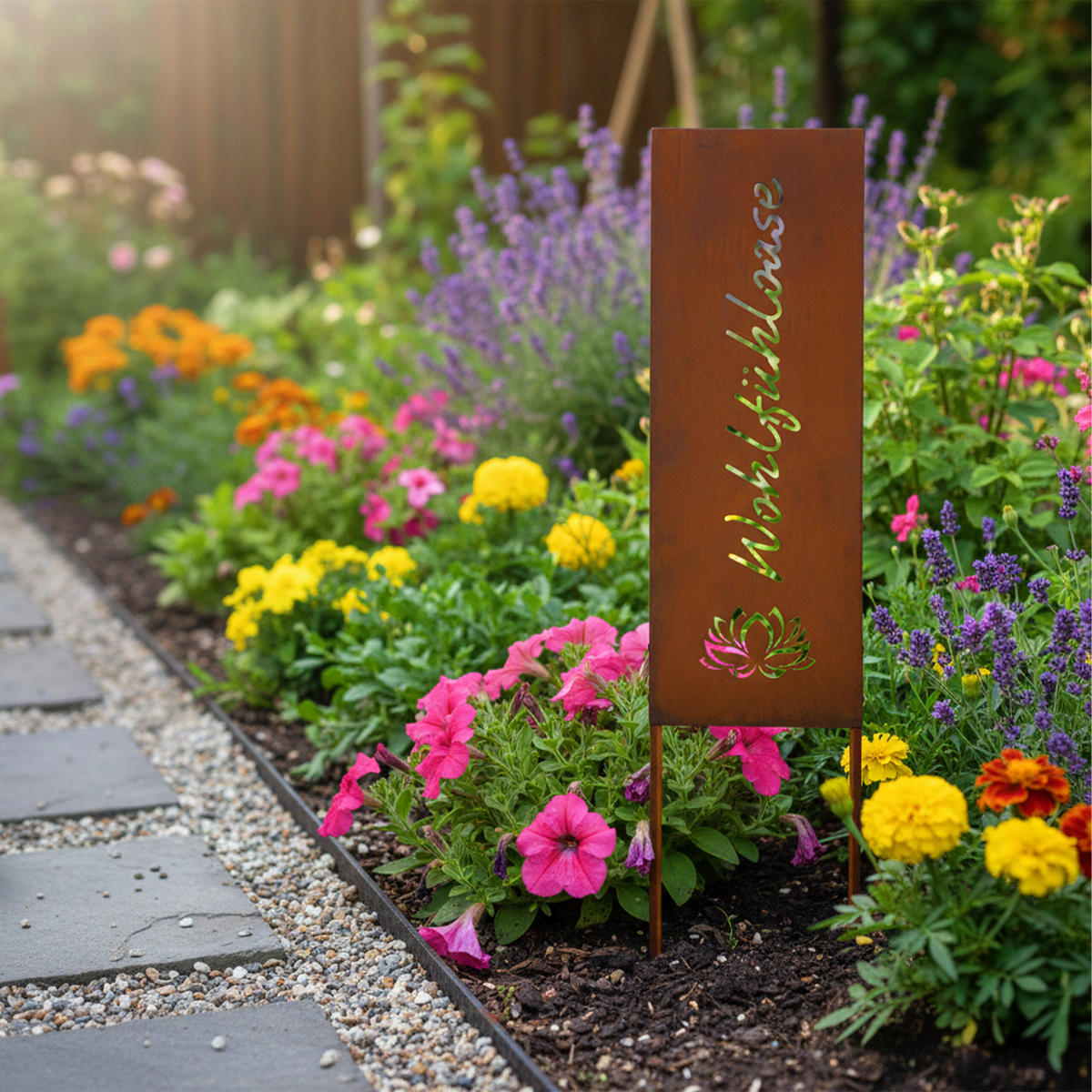 EDELROST-GARTENDEKO - Braun, Metall (1.5cm) - Relaxdays