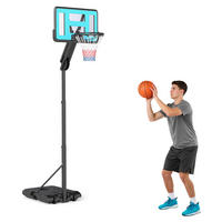 BASKETBALLKORB DE-18524 höhenverstellbar 146-236 cm Schwarz - Schwarz, Metall (55.5/74.5cm) - ComfortXL