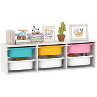 KINDERREGAL DE-17269 2 Ebenen mit 6 farbigen Boxen Weiß - Weiß, Metall (97/29/21cm) - ComfortXL