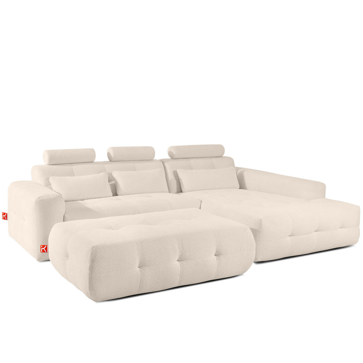 POLSTERMÖBELSET ALIGRA, 2-tlg, Hellbeige - Beige, Holz/Holzwerkstoff (290/90/191cm) - KONSIMO®