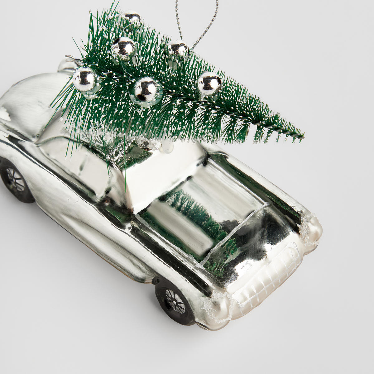 GLASKUGEL Sleitar, Silber, 8 x 6 x 12 cm, Dekorative Weihnachtsdeko - Silberfarben, Glas (6/8/12cm) - home&you