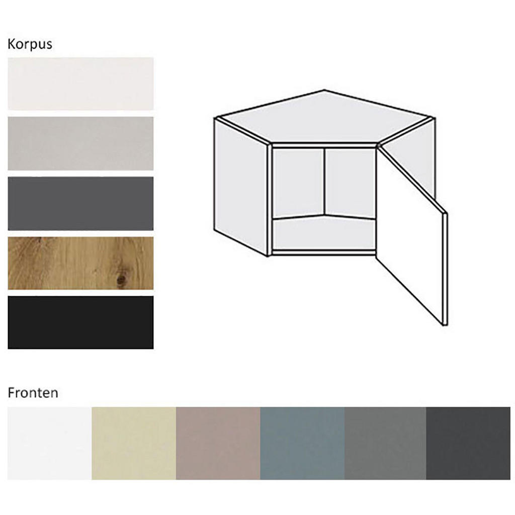 Thumbnail - Feldmann-Wohnen Eckhängeschrank, Grau, Eiche Artisan, Holz, 1 Fächer, Rechteckig, 60x36x60 cm, Küchen, Küchenmöbel, Küch...