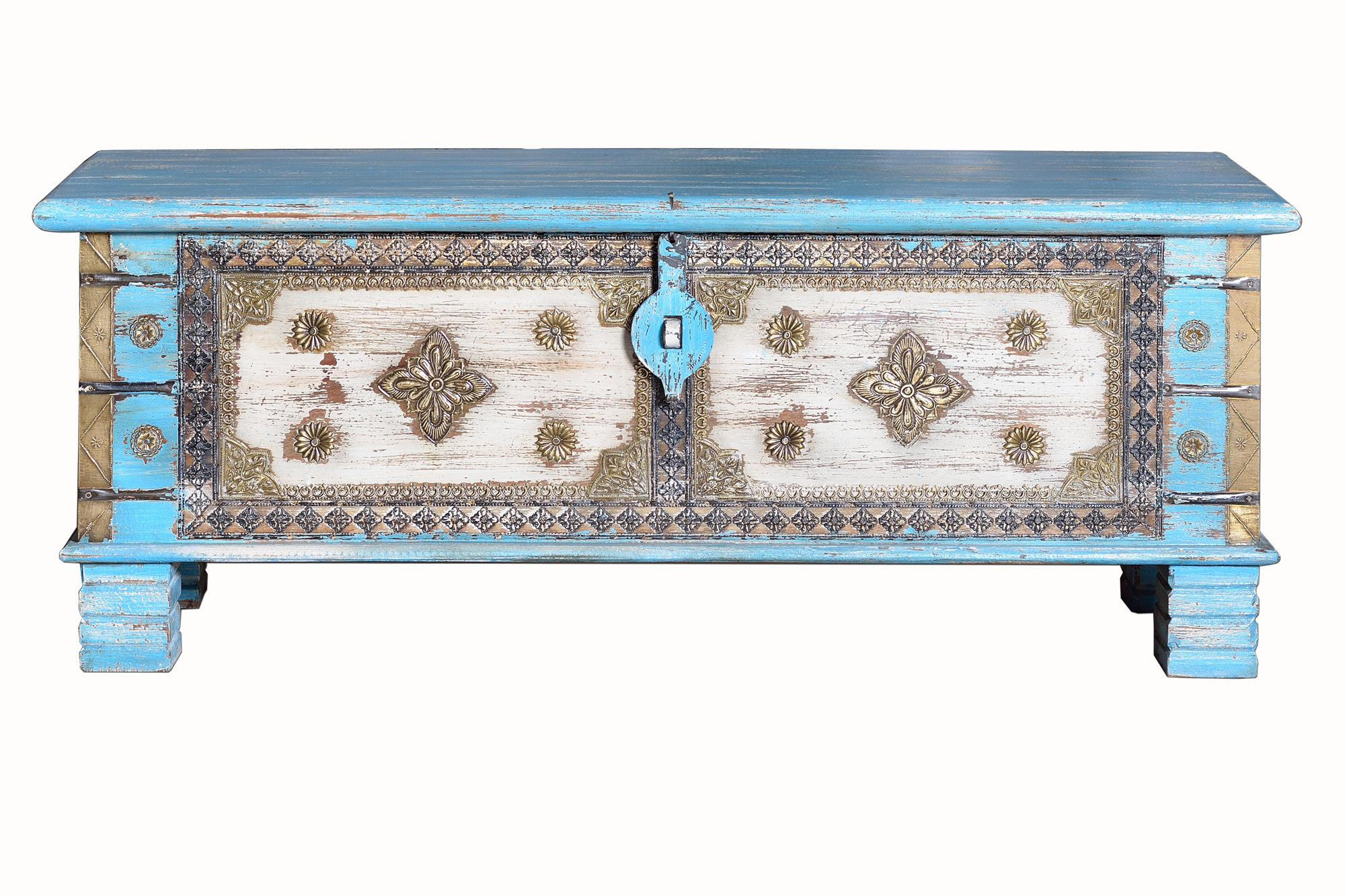Giner y Colomer Truhe Blau 116x45x40 cm