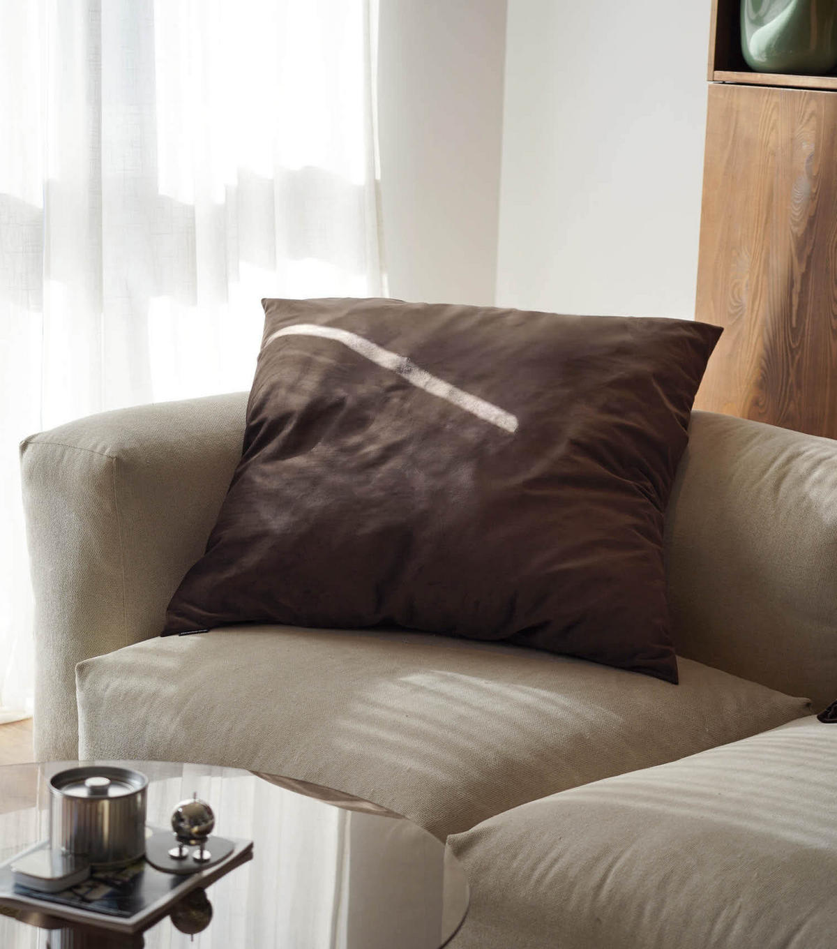 SOFAKISSEN Hug - Braun, Textil (90/10cm) - Mokebo