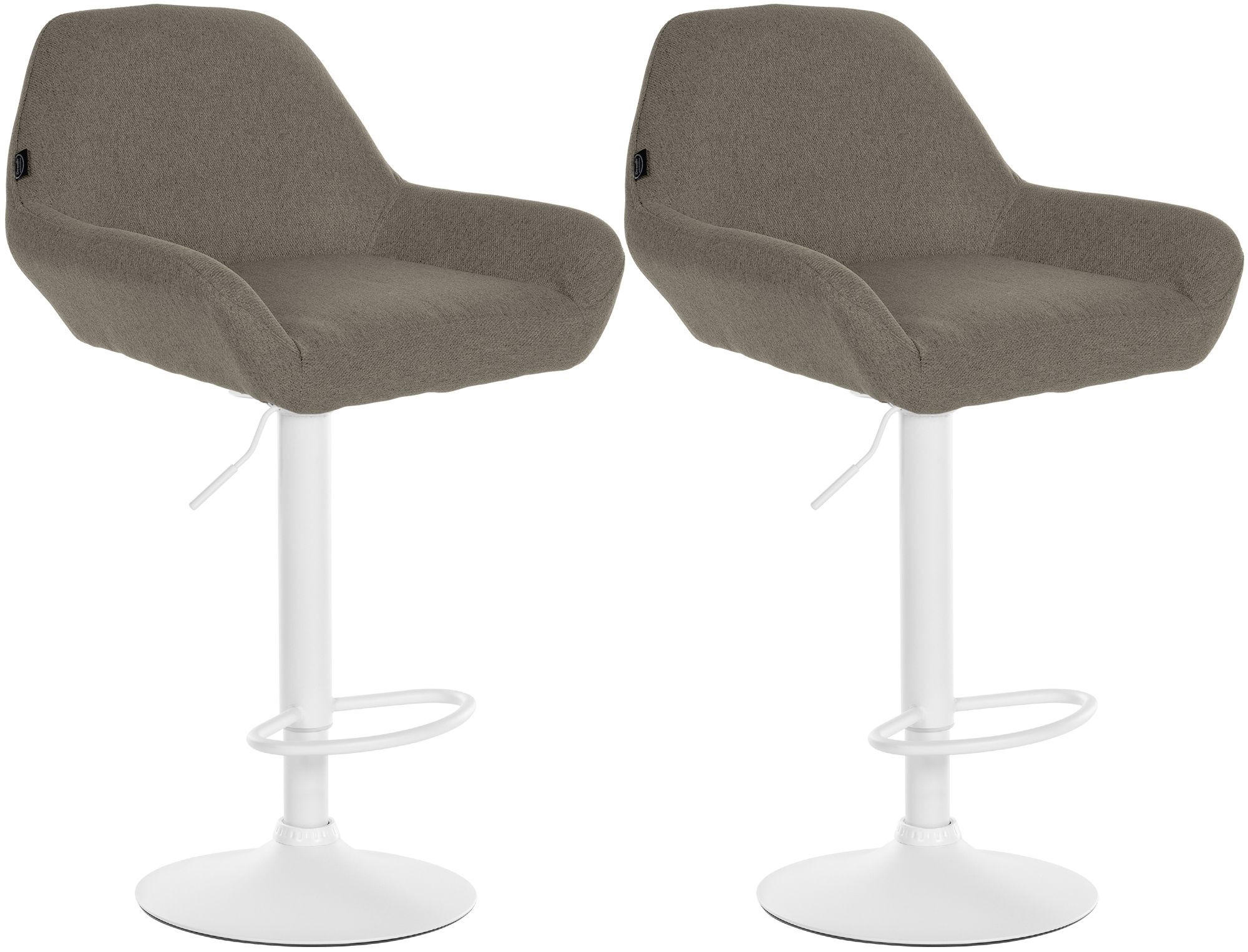 BARHOCKER 2 Stoff Taupe - Taupe/Weiß, Textil/Metall (51/89/52cm) - CLP