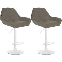 BARHOCKER 2 Stoff Taupe - Taupe/Weiß, Textil/Metall (51/89/52cm) - CLP