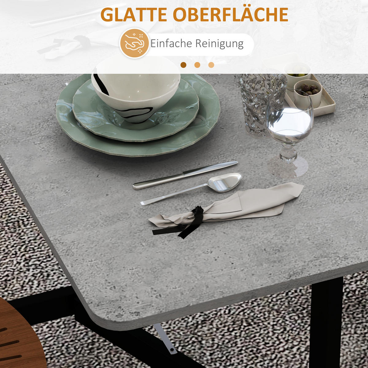 ESSTISCH, Küchentisch mit Rollen, Klapptisch für 4-6 Personen, für Küche, Grau - Grau, Holzwerkstoff (80/73/120cm) - HOMCOM