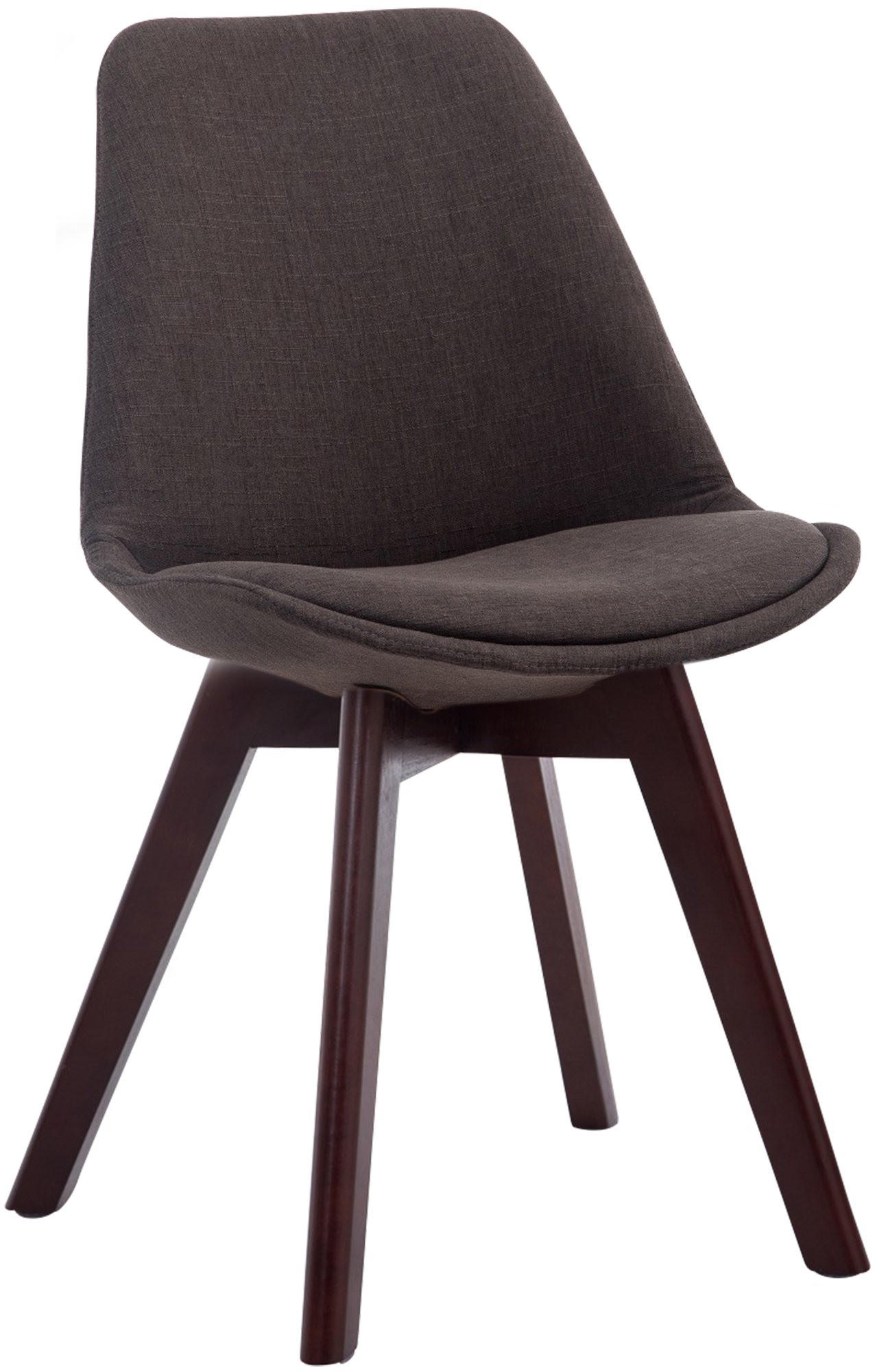 STUHL Stoff Dunkelgrau - Dunkelgrau/Walnussfarben, Holz/Textil (48/84/55cm) - CLP