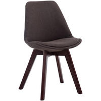 STUHL Stoff dunkelgrau - Dunkelgrau/Walnussfarben, Holz/Textil (48/84/55cm) - CLP