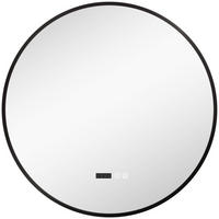 BADEZIMMERSPIEGEL,EINSTELLBARER Helligkeit,Touch-Schalter,70cm Durchmesser,schwarz - Schwarz, Glas (3/70/70cm) - Vallsero
