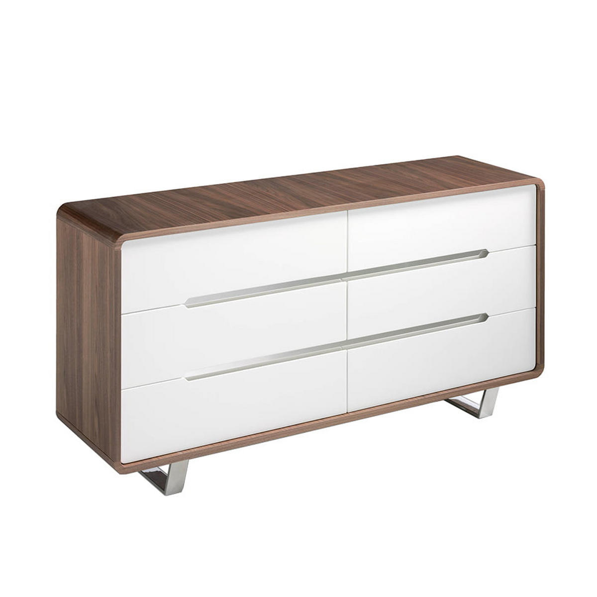 KOMMODE Walnuss Weiß 140/39/70 cm - Walnussfarben/Weiß, Holz (140/70/39cm) - ANGEL CERDA