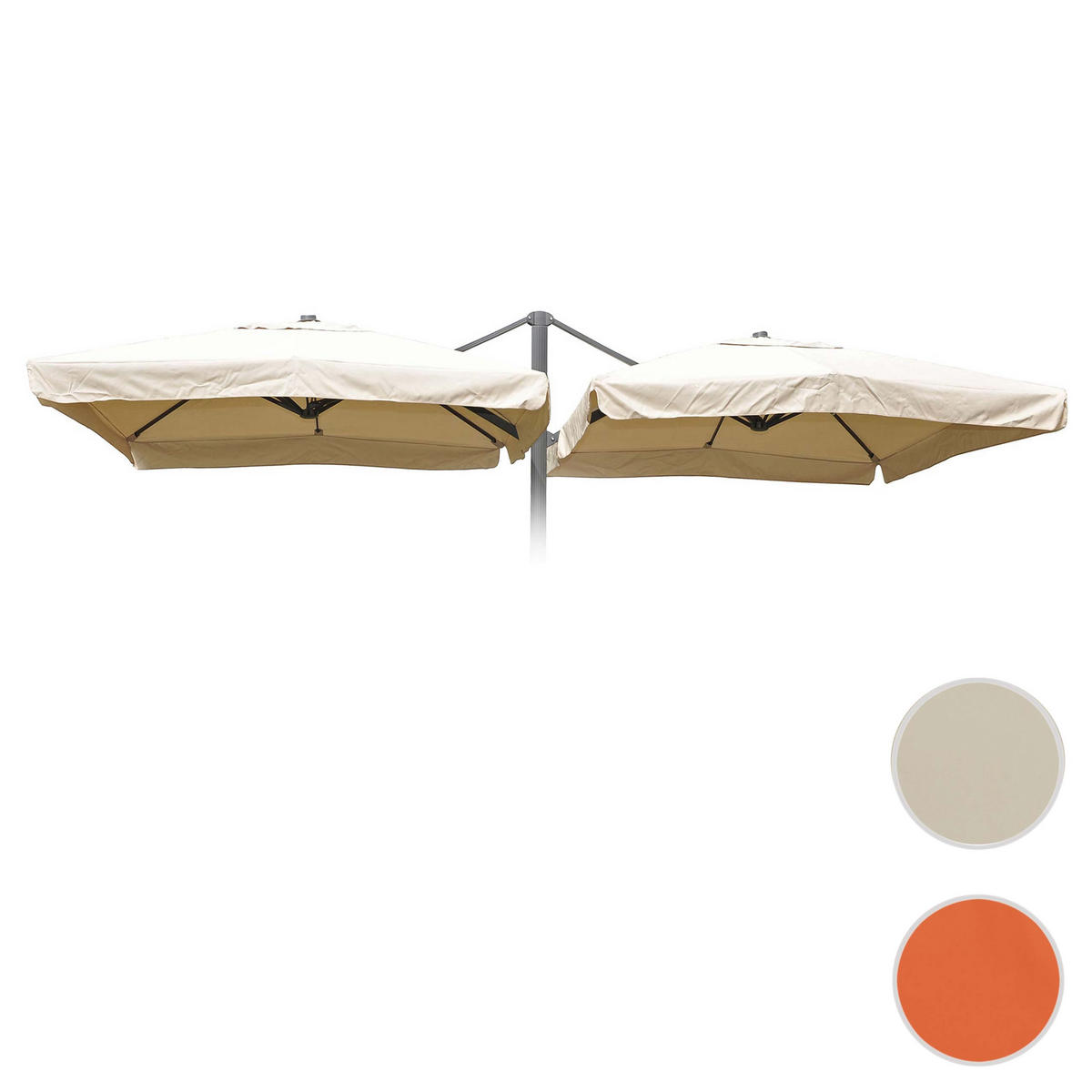 ERSATZ-BEZUG FÜR DOPPEL-AMPELSCHIRM Cremeweiß - Weiß, Textil (303/303cm) - MCW