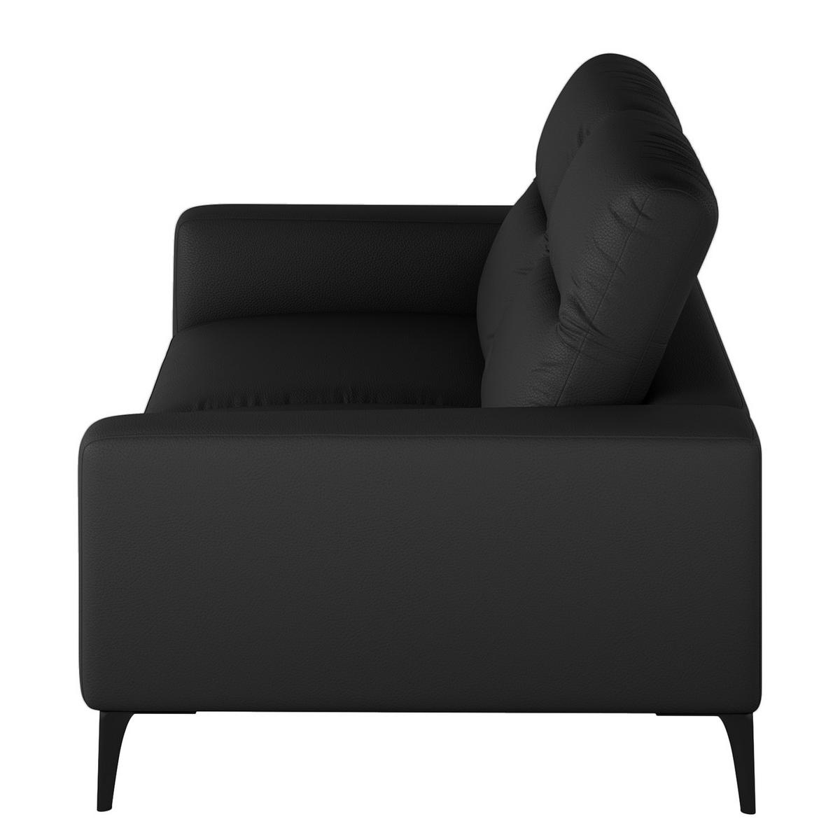 2-SITZER SOFA - Schwarz, Leder/Metall (170/73/107cm) - home24