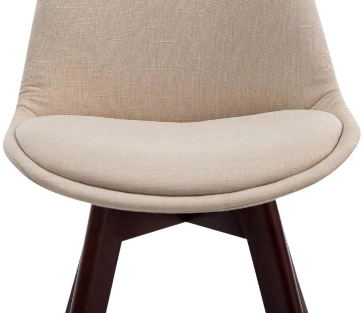 STUHL 4er Set Stoff creme - Walnussfarben/Creme, Holz/Textil (48/84/55cm) - CLP