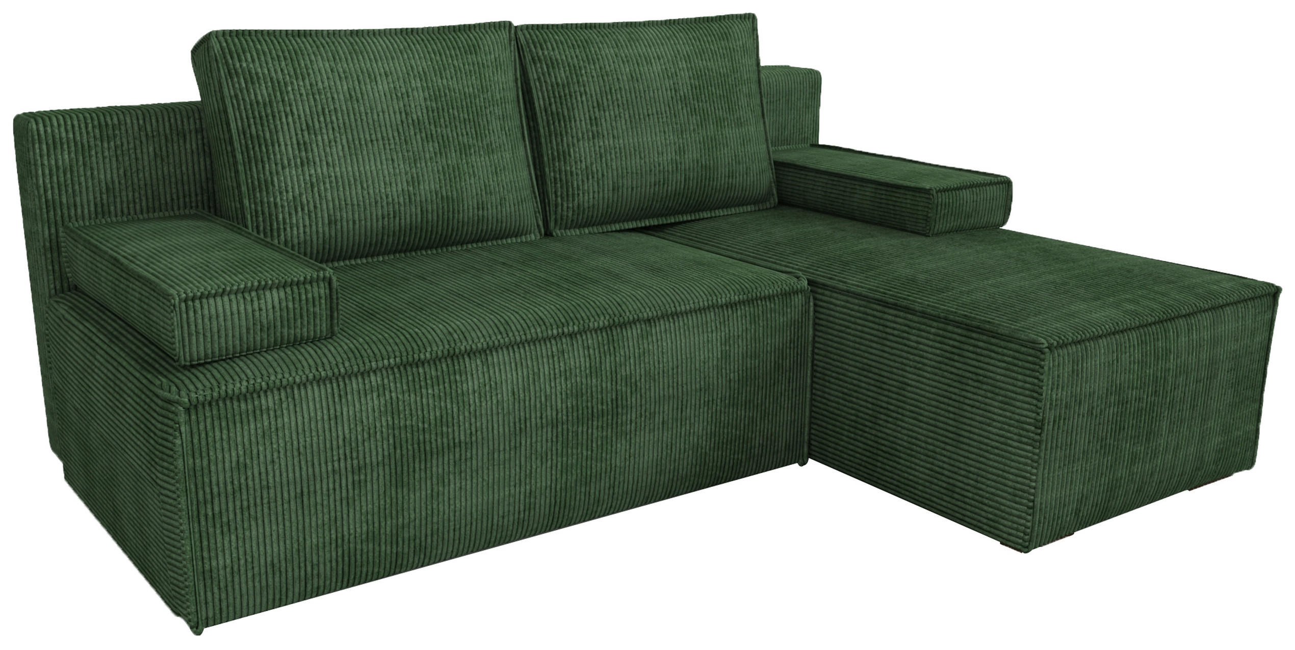 ECKSOFA Caspar mit Schlaffunktion Grün Cord - Grün, Textil (200/141cm) - Bromarkt