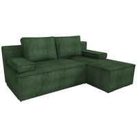 ECKSOFA Caspar mit Schlaffunktion Grün Cord - Grün, Textil (200/141cm) - Bromarkt