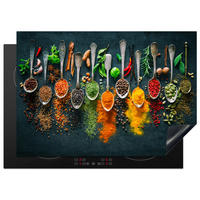 HERDABDECKPLATTE Kräuter - Gewürze - Löffel 75x52 cm - Multicolor, Kunststoff (75/0.2/52cm) - MuchoWow