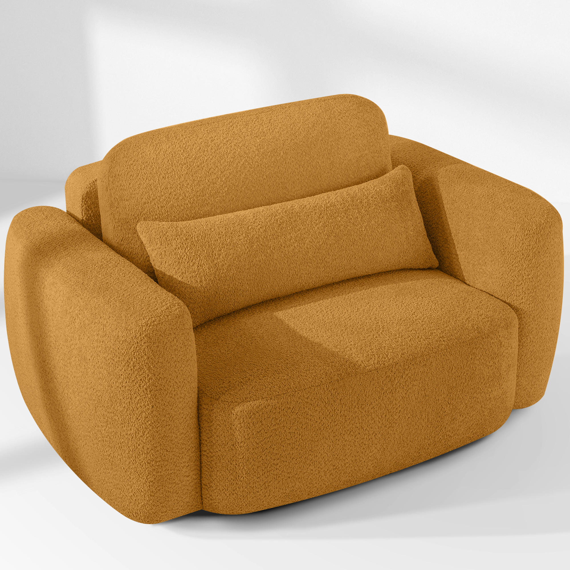 Thumbnail - Konsimo® Sitzgarnitur, Honig, Holz, Textil, 4-Sitzer, 245x85x165 cm, Wohnzimmer, Sofas & Couches, Sitzgarnituren