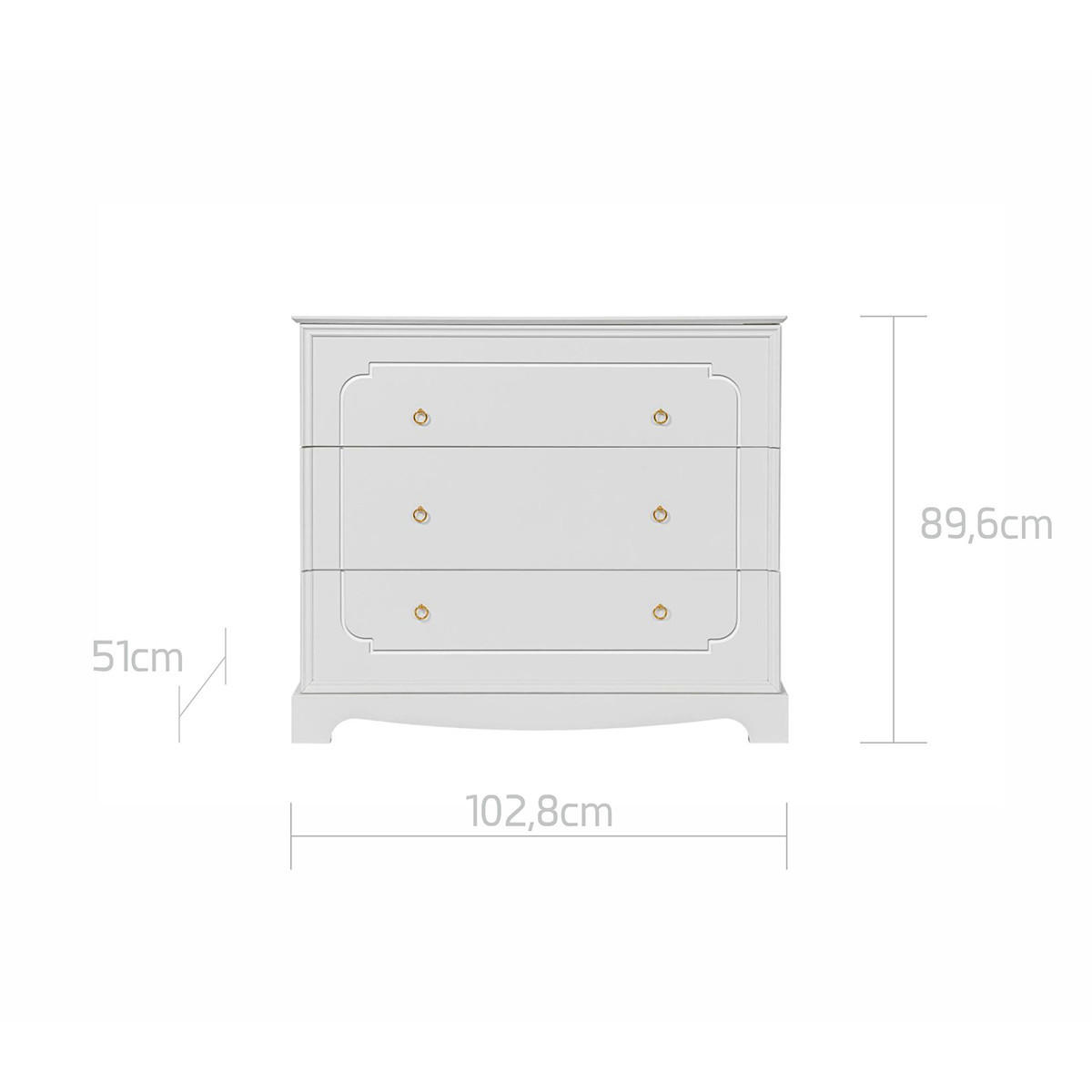 PŘEBALOVACÍ KOMODA Royal Bílá - bílá, kompozitní dřevo (103/90/50cm) - Petits-meubles