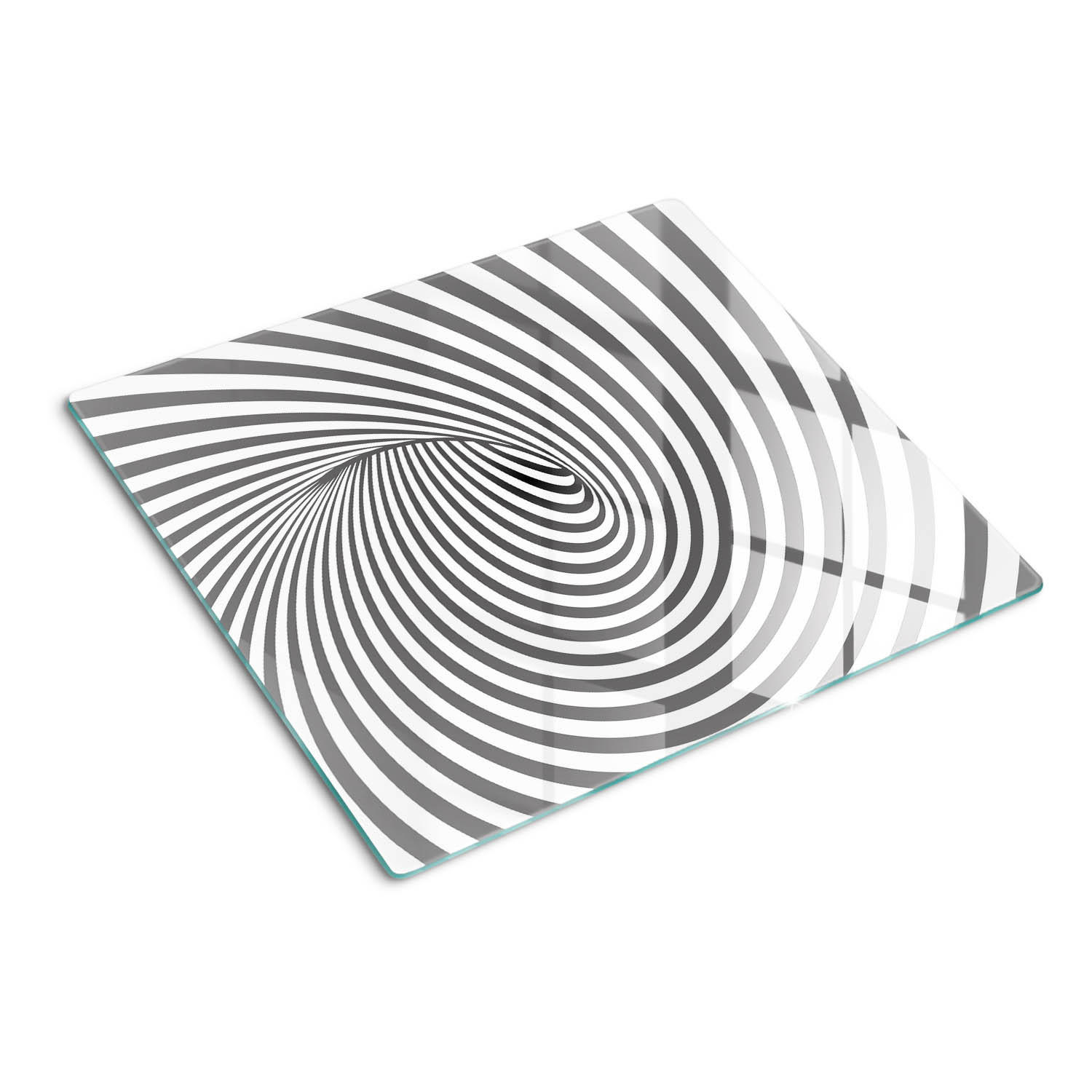 GLASPLATTE 60x52 cm Spirale mit Streifen - Grau, Glas (60/0.4/52cm) - TULUP