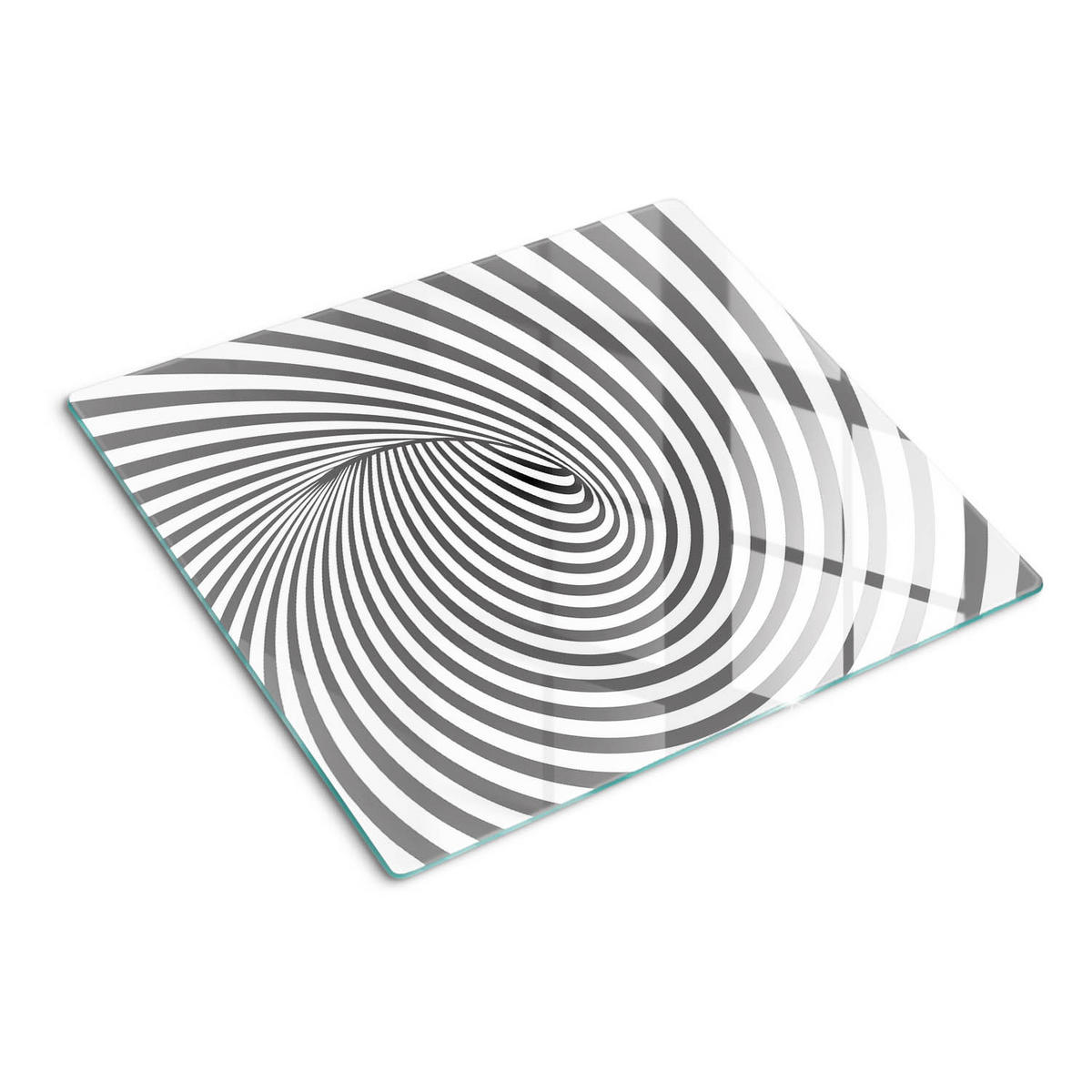 GLASPLATTE 60x52 cm Spirale mit Streifen - Grau, Glas (60/0.4/52cm) - TULUP