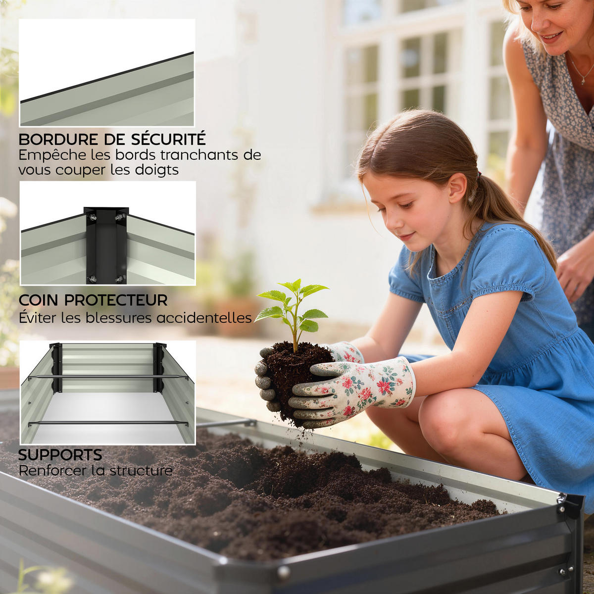 HOCHBEET DE-12315 150/70/30 cm mit offenem Boden Dunkelgrau - Dunkelgrau, Metall (150/30/70cm) - ComfortXL