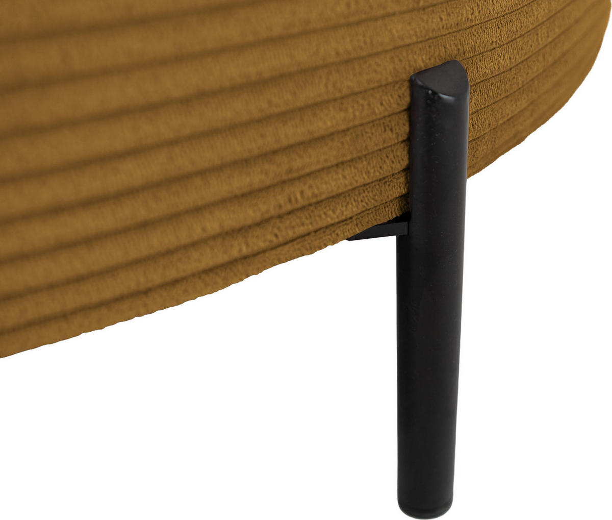 ECKSOFA Hana Loft 3-Sitzer Ecke Links, Cordstoff Chenille, Senf 241/80/168 cm - Dunkelgelb/Schwarz, Textil/Metall (241/168cm) - WFL GROUP