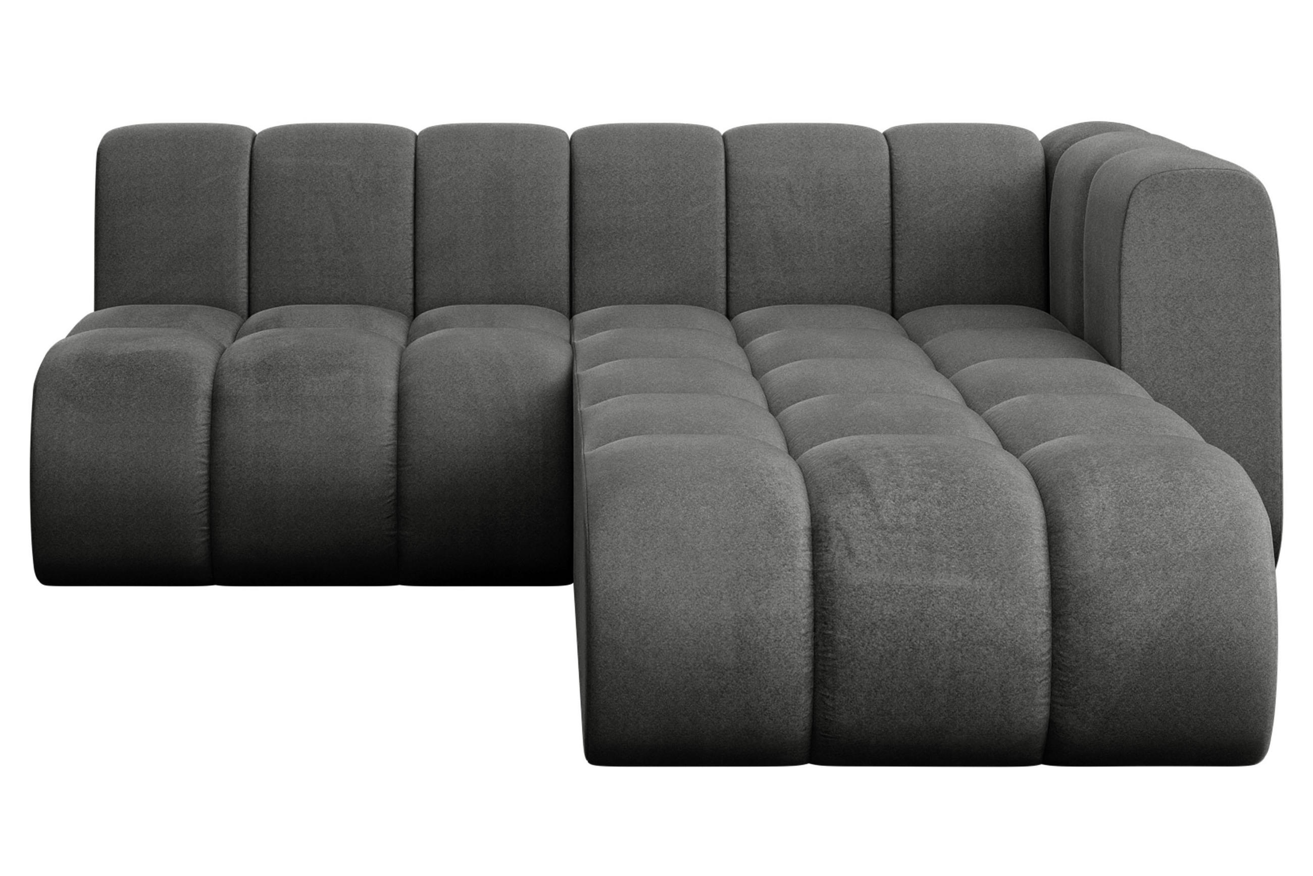 ECKSOFA modulares Sofa Darnel-L1 - 205x177x70 cm Dunkelgrau - Dunkelgrau, Holzwerkstoff/Textil (205/177cm) - ALTDECOR