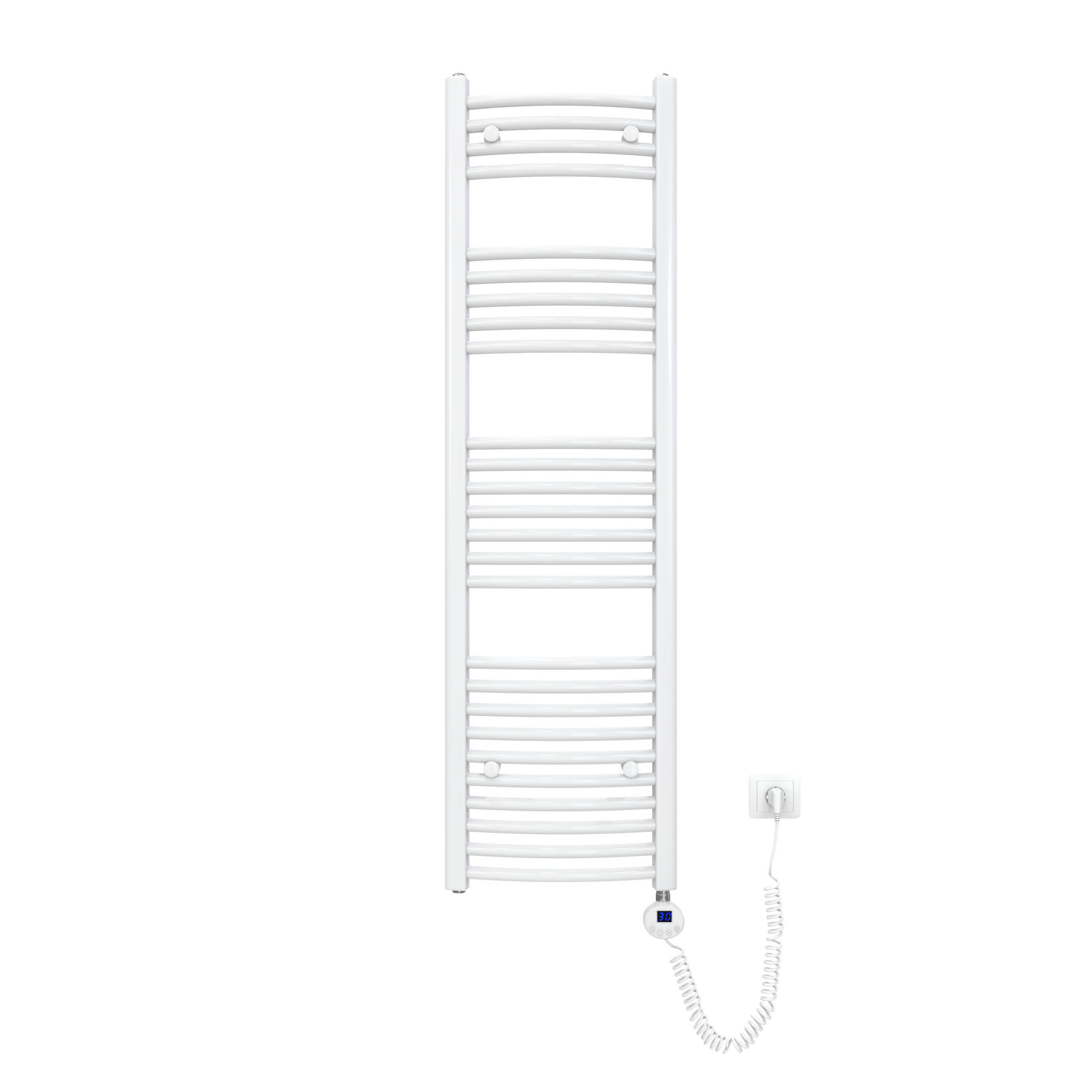 HANDTUCHHEIZKÖRPER elektrisch gebogen Weiß 140/40/5,6 cm - Weiß, Metall (40/140/5.6cm) - EMKE