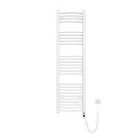 HANDTUCHHEIZKÖRPER elektrisch gebogen Weiß 140/40/5,6 cm - Weiß, Metall (40/140/5.6cm) - EMKE