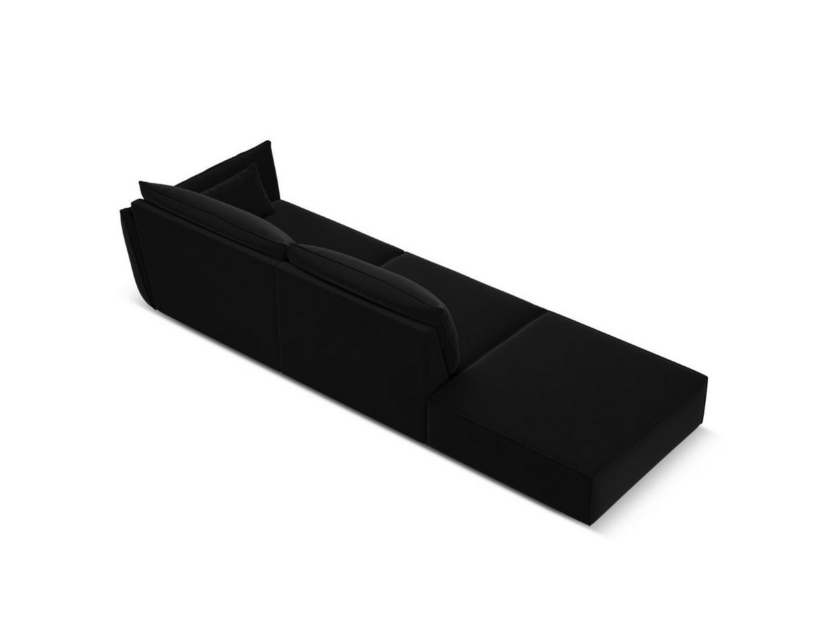 LINKES-SOFA Kaelle aus Samt schwarz 4 Sitzplätze - Schwarz, Textil (110/85/264cm) - Micadoni