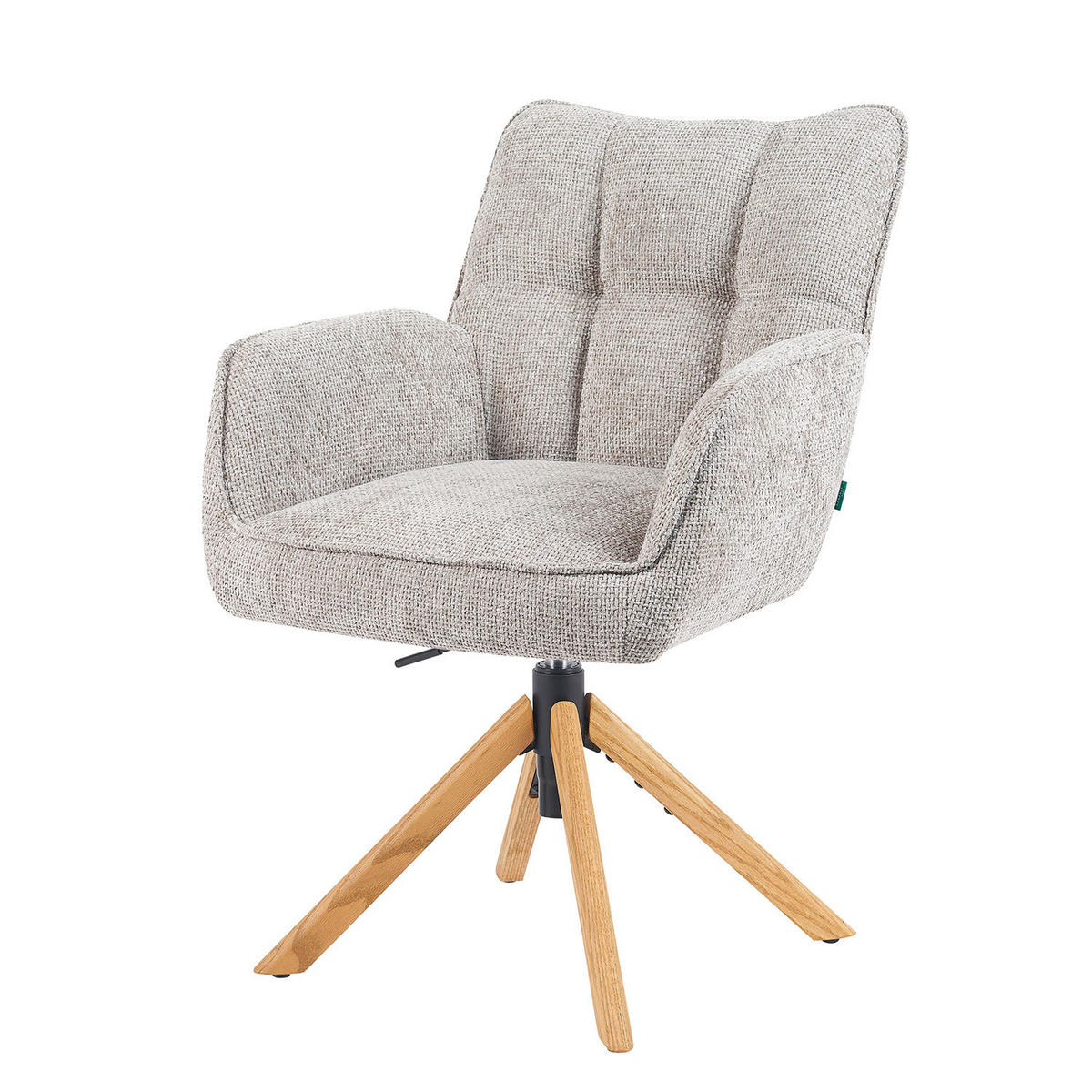 BÜROSTUHL Mika-Keno - Honigeiche/Hellgrau, Eichenholz/Holz (59/85/66cm) - DUBI Möbel