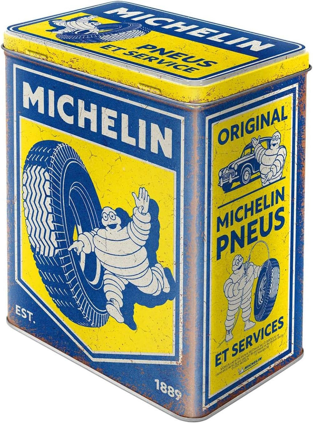 VORRATSDOSE L Michelin Vintage - Multicolor, Metall (14/20/10cm) - Nostalgic-Art