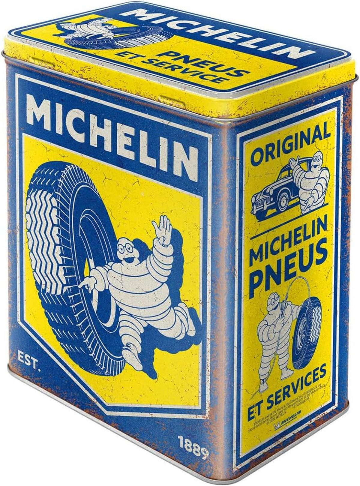 VORRATSDOSE L Michelin Vintage - Multicolor, Metall (14/20/10cm) - Nostalgic-Art