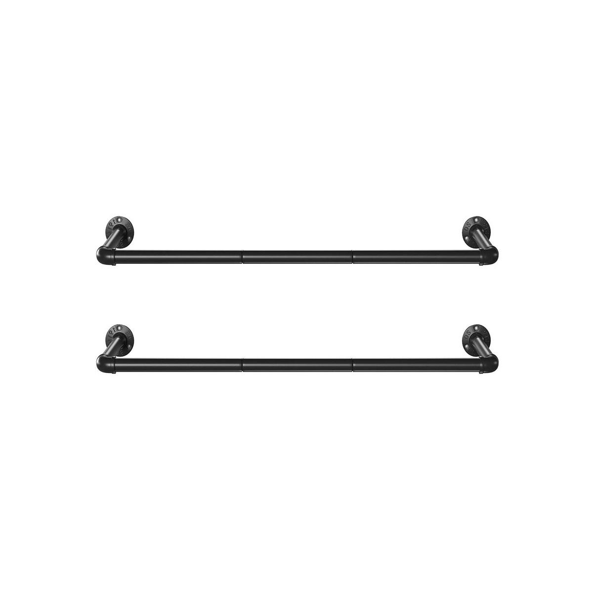 KLEIDERSTANGE 2ER-SET - Schwarz, Metall (92cm) - Hansiro