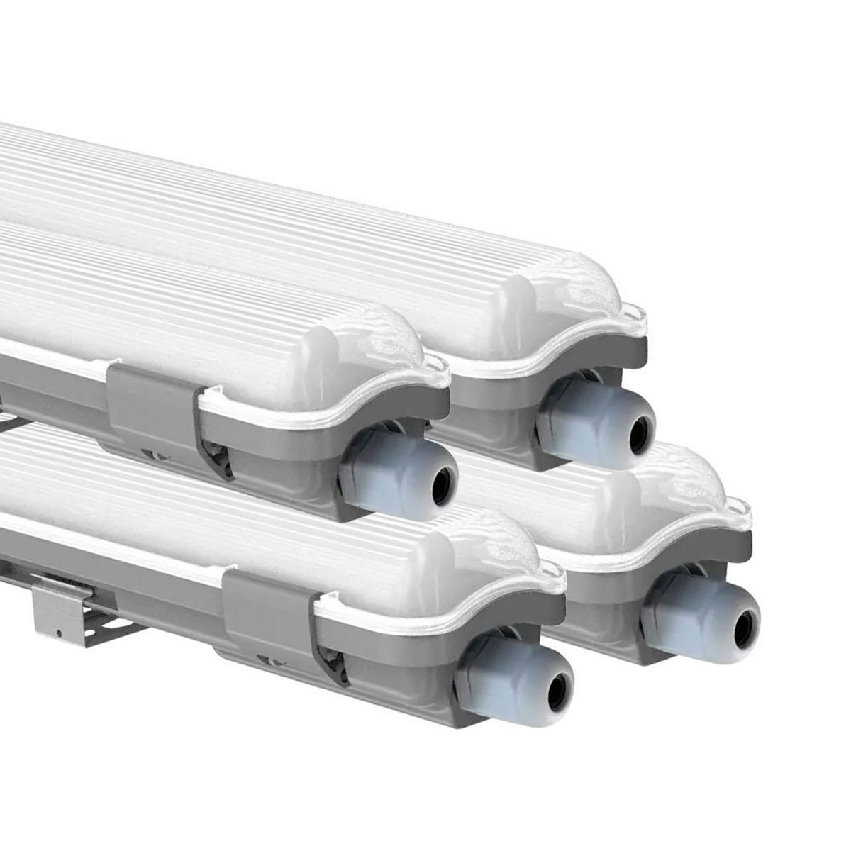 LED DECKENLEUCHTE Grau Aluminium 4er Set - Grau, Kunststoff (127.5/6.8/5.8cm)