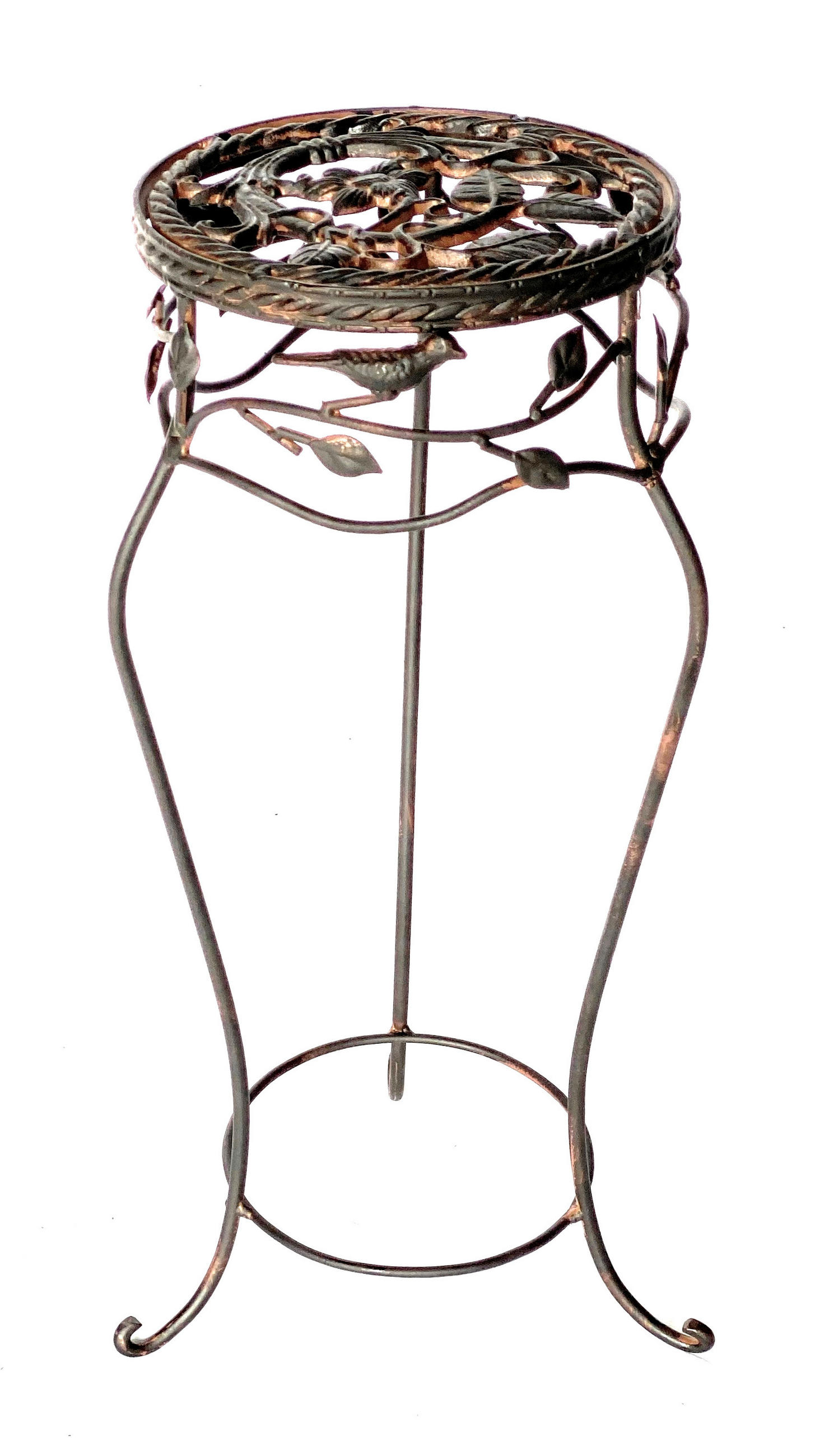 BLUMENHOCKER 65 cm Metall Schwarz Rund 18215 - Braun, Metall (23/65/23cm) - DanDiBo